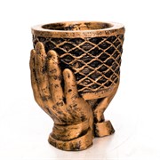 Кашпо интерьерное для растений Кубок высота 19,5см полистоун U09272 - фото 65837