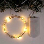Гирлянда Нить Роса 1м 10 LED тёплое белое свечение - фото 65864