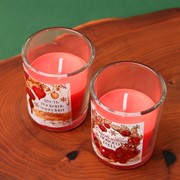Набор свечи новогодние в стакане Счастливого Нового года 2шт аромат вишни - фото 65892