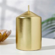 Свеча столбик 5,5 х 8см золотая - фото 65917