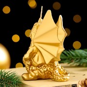 Свеча фигурная Дракон крылатый 7х7х10см золото - фото 65921