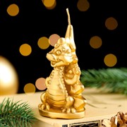 Свеча фигурная Дракон у ёлки 6х4,5х9см золото - фото 65926