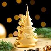 Свеча фигурная Дракон у ёлки 6х4,5х9см золото - фото 65927