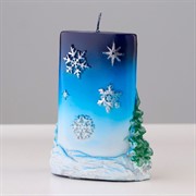 Свеча цилиндр С Новым Годом! 4х8х10,5см - фото 65933