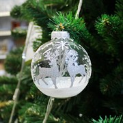 Шар ёлочный Олени зимой 2 80мм - фото 66075