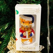 Игрушка ёлочная Лисичка в кафтане 9см - фото 66114