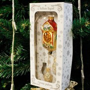 Игрушка ёлочная Часы с шишками 22см - фото 66129