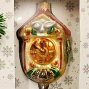 Игрушка ёлочная Часы с шишками 22см - фото 66130