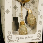 Игрушка ёлочная Часы с шишками 22см - фото 66131