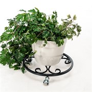 Подставка напольная для цветов диаметр 40см металлическая чёрная на колёсиках 21-001В - фото 66260