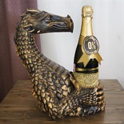 Держатель для бутылок Дракон полистоун высота 35см U09293-G - фото 66271