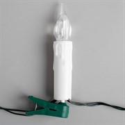 Гирлянда Нить 10м с насадками Свечи на прищепке 50 LED тёплое белое свечение - фото 66309
