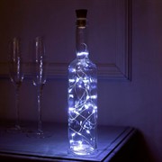 Гирлянда Нить Роса с пробкой 2м белый с солнечной батареей - фото 66357