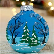 Шар ёлочный Малиновый закат 80мм - фото 66447