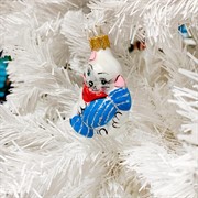 Игрушка ёлочная Котёнок с конфетой 9см - фото 66455