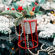 Подставка на 1 цветок Лофт на подоконник красная металл 66-605-Red - фото 66511