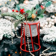 Подставка на 1 цветок Лофт на подоконник красная металл 66-605-Red - фото 66512