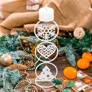 Подсвечник на одну свечу металлический белый 607-069W - фото 66515