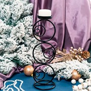 Подсвечник настольный кованый под одну свечу черный 607-15-B - фото 66532