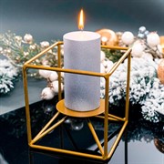 Подсвечник кованый Куб золотой под 1 свечу 607-37-G - фото 66536