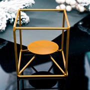 Подсвечник кованый Куб золотой под 1 свечу 607-37-G - фото 66537