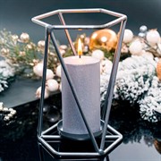 Подсвечник кованый Лофт серебряный под одну свечу 607-44-S - фото 66540