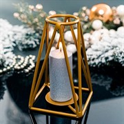 Подсвечник металлический золотой Лофт под одну свечу 607-57-G - фото 66542