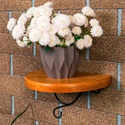 Подставка настенная на 1 цветок металл с деревом 13-211 - фото 66547