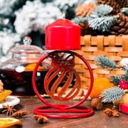 Подсвечник на одну свечу металлический Подарок 607-066R - фото 66550