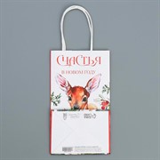 Пакет крафт Счастья 21х12х9см - фото 66930