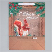 Пакет крафт С Новым годом 31х40х11,5см - фото 66948