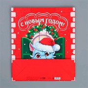 Пакет крафт Новогодние чудеса 26х30х9см - фото 66950