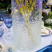 Ваза стеклянная Аврора-1 цилиндр текстурная - фото 66961