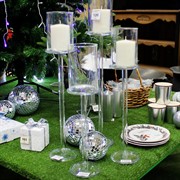 Подсвечник стеклянный ваза Марижо-3 на высокой ножке средний - фото 66973