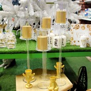 Подсвечник стеклянный ваза Марижо-4 на высокой ножке малый - фото 66978