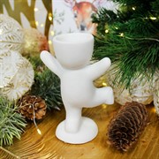 Подсвечник гипсовый Малыш стоит белый - фото 66989