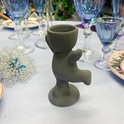 Подсвечник фигурка гипсовый Малыш стоит серый - фото 66993