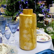 Ваза стеклянная Нихарика Марлен-2 золотая - фото 67015