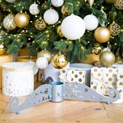 Подставка для искусственной и живой ели Снежинка серебро металлическая 200-037S - фото 67151