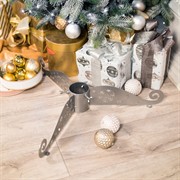 Подставка для искусственной и живой ели Снежинка серебро металлическая 200-037S - фото 67154