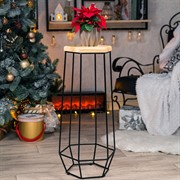 Подставка напольная для цветов металл с деревом Лофт высота 75см 66-410 - фото 67211