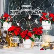 Подставка на подоконник на 8 цветов бело-золотая металл 14-908WG - фото 67218