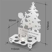 Подсвечник для одной свечи Ёлочка белый металл 730-006W - фото 67286