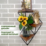 Подставка Лофт кованая 3 полки металл+дерево длина 54см 66-503 - фото 67355 Подставка Лофт кованая 3 полки металл+дерево длина 54см 66-503 - фото 67355