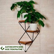 Подставка Лофт кованая 3 полки металл+дерево длина 54см 66-503 - фото 67357 Подставка Лофт кованая 3 полки металл+дерево длина 54см 66-503 - фото 67357