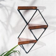 Подставка Лофт кованая 3 полки металл+дерево длина 54см 66-503 - фото 67359 Подставка Лофт кованая 3 полки металл+дерево длина 54см 66-503 - фото 67359