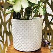 Горшок Грань 1,9л белый цилиндр №2 - фото 67501