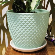 Горшок Грань 2,15л зелёный бутон №3 - фото 67503