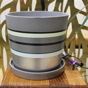 Горшок Гренландия 2,3л серый конус №3 - фото 67516