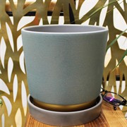 Горшок Лакшери 4,7л зелёный золото платан №4 - фото 67571